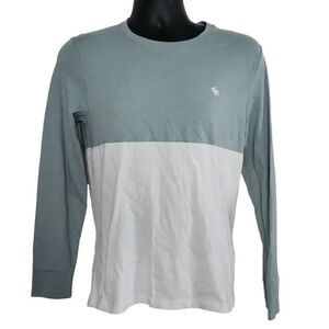 Abercrombie & Fitch Men's Size XS Teal White Logo Soft Long Sleeve T-shirt